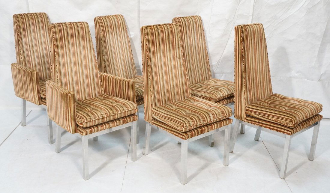 Set 6 Modern Dining Chairs. Aluminum square legs (1 of 9)