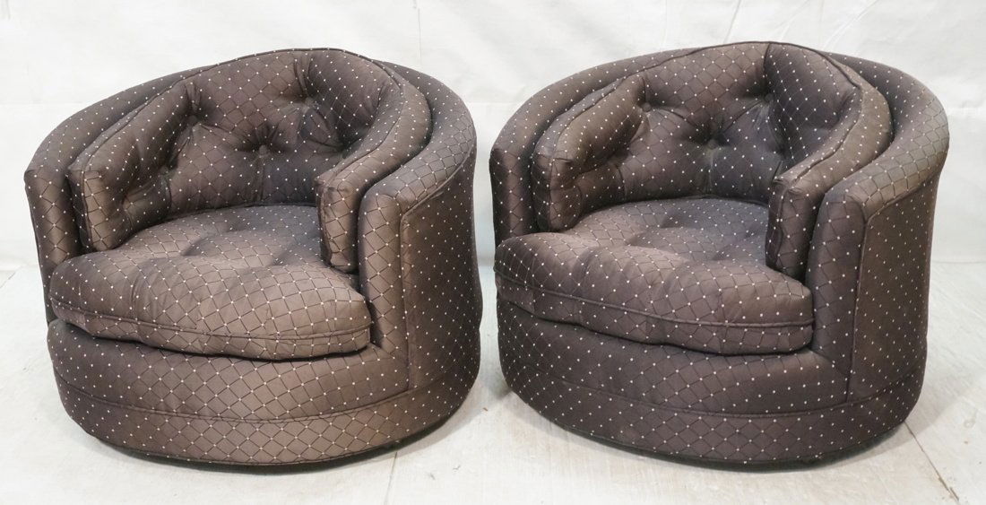 Pr Barrel Back Lounge Chairs. Milo Baughman. Roun (1 of 10)