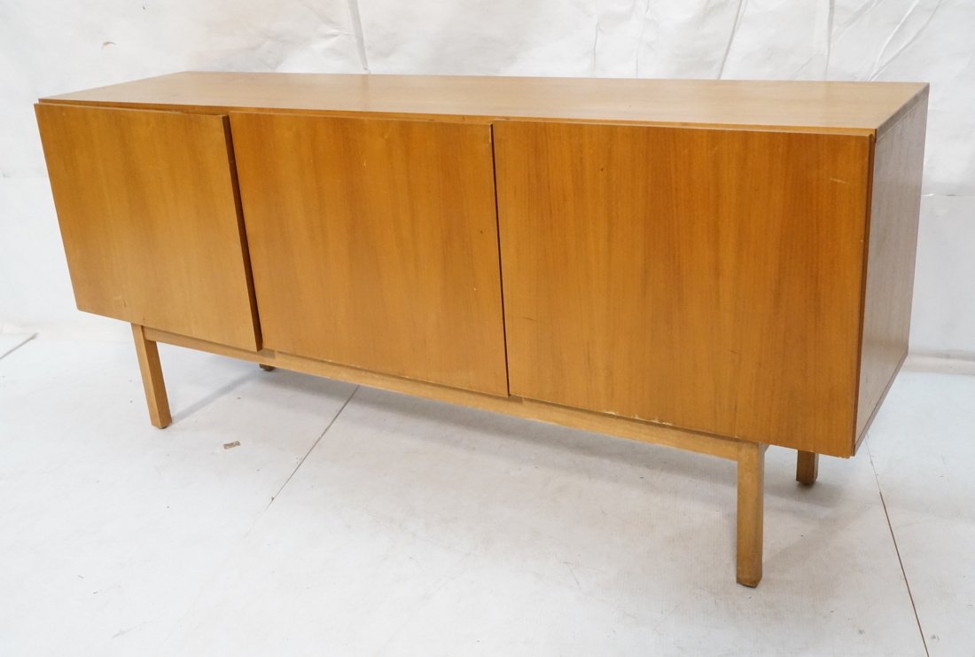Three Door Teak Danish Modern Credenza. Raised on (1 of 10)