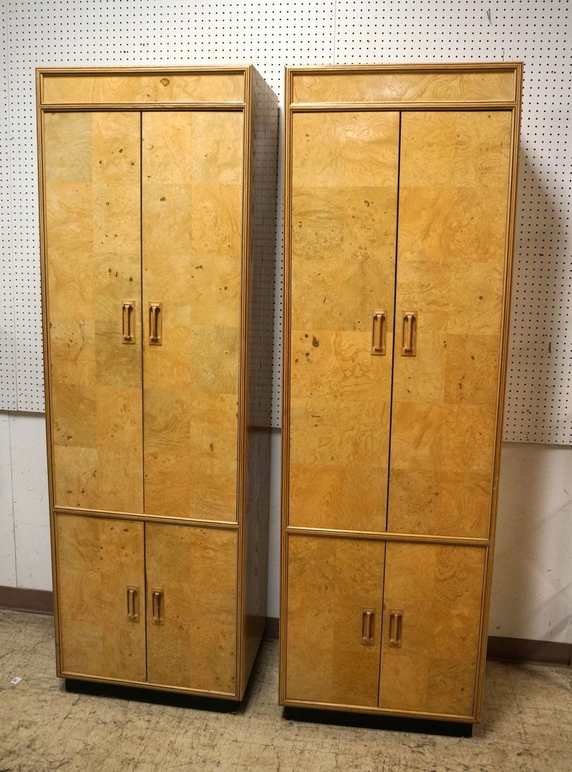 Pr HENREDON Scene II Blond Burl Wood Tall Cabinet (1 of 10)