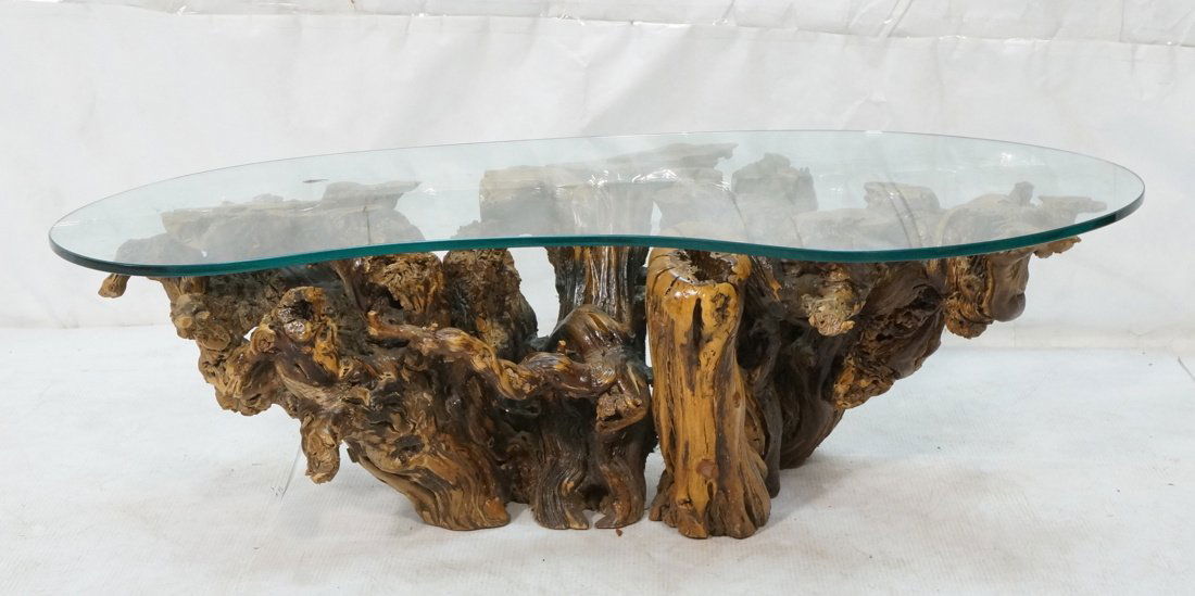 Organic Freeform Wood Burl Base Coffee Table. Boo (1 of 8)