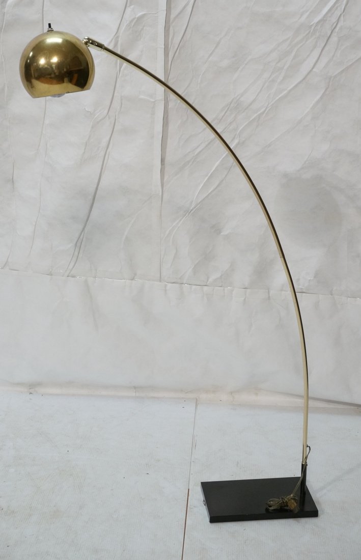 MARKS Brass Floor Lamp. Arched Arm with brass bal (1 of 7)