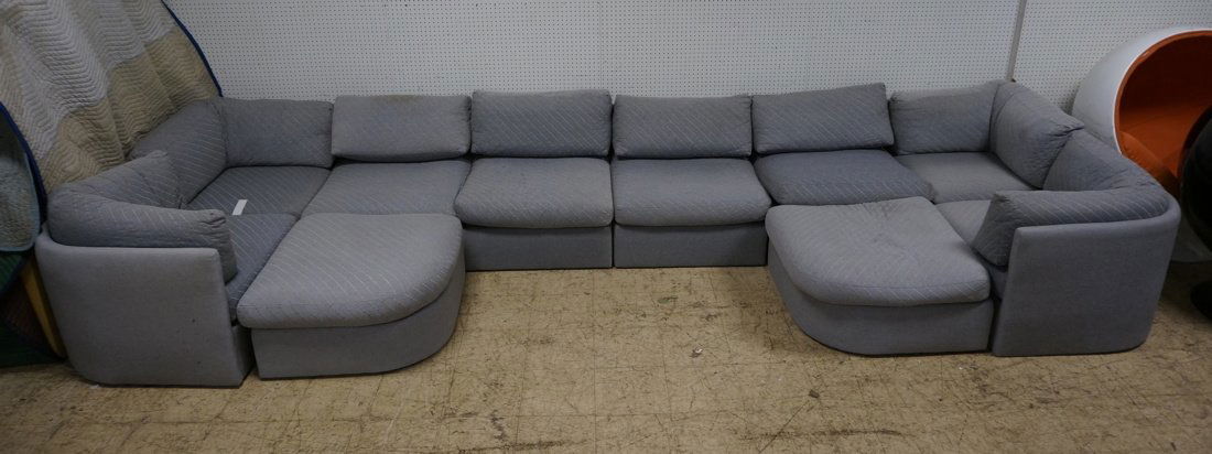 Gray Fabric Sectional Seating. THAYER COGGIN by M (1 of 10)
