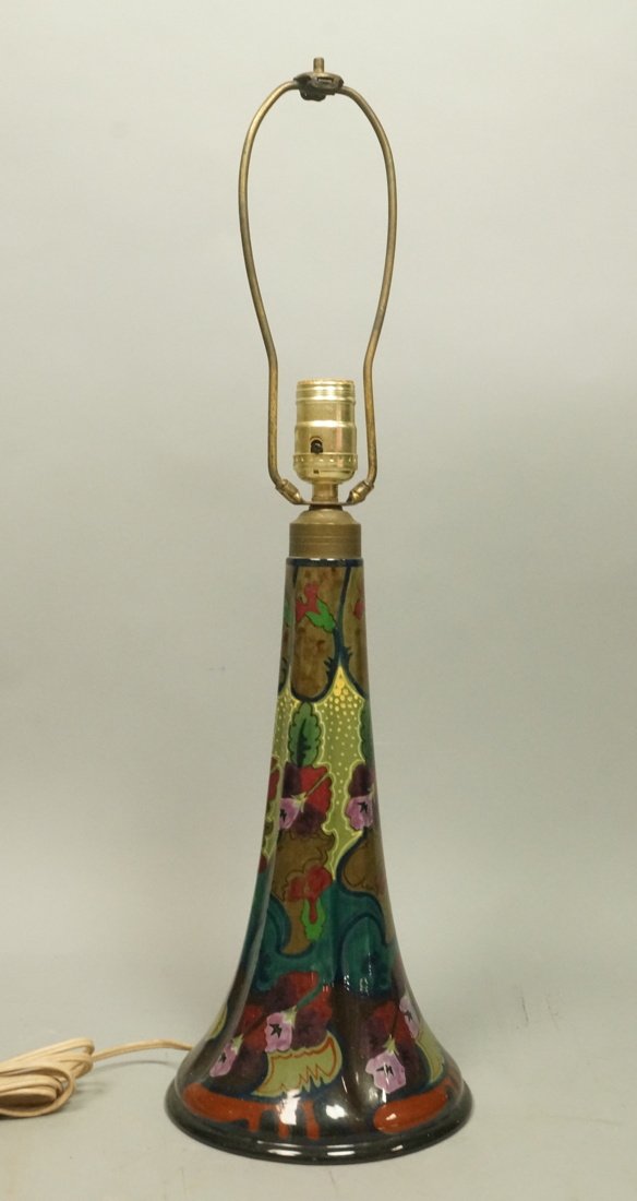 GOUDA Holland Polychrome Lamp Base. Pottery taper (1 of 9)
