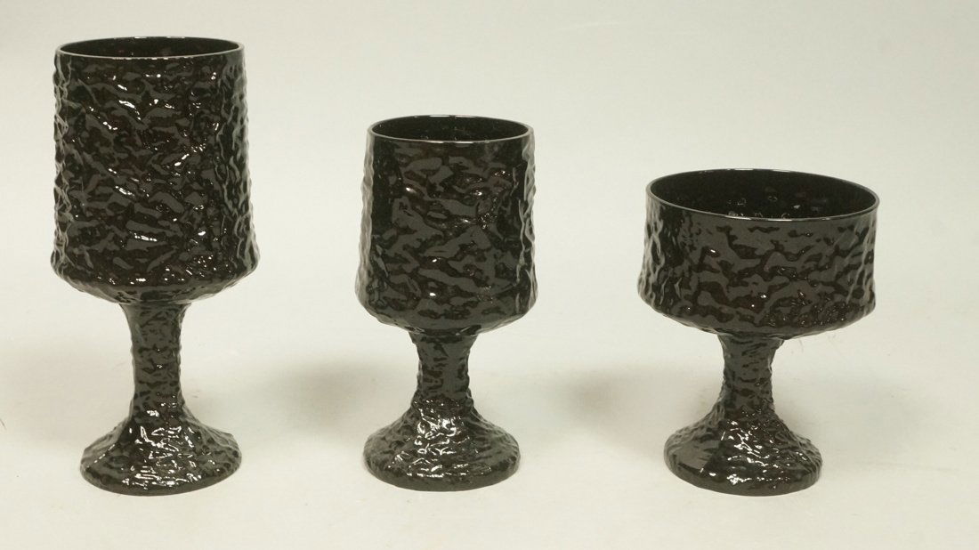 27pcs LENOX Black Impromptu Stem Glasses. Hand Bl (1 of 9)