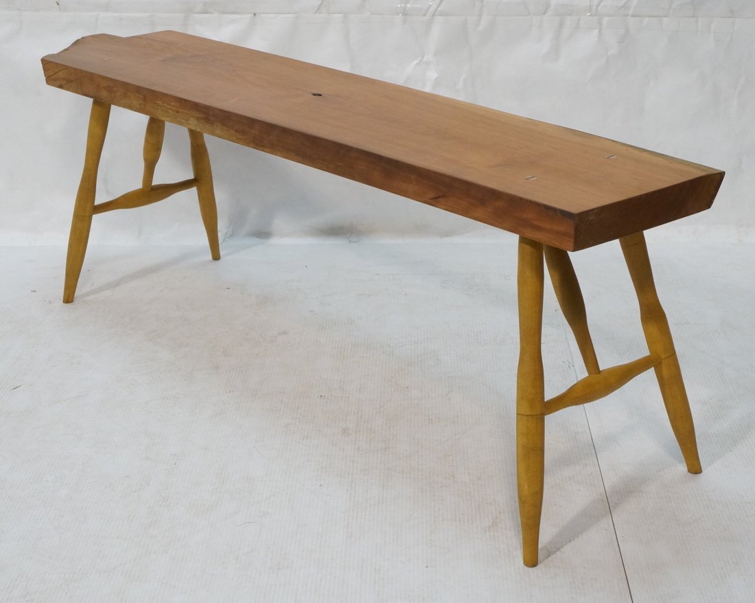 TOM FERRIE Natural Cherry Slab Bench. One raw fre (1 of 7)