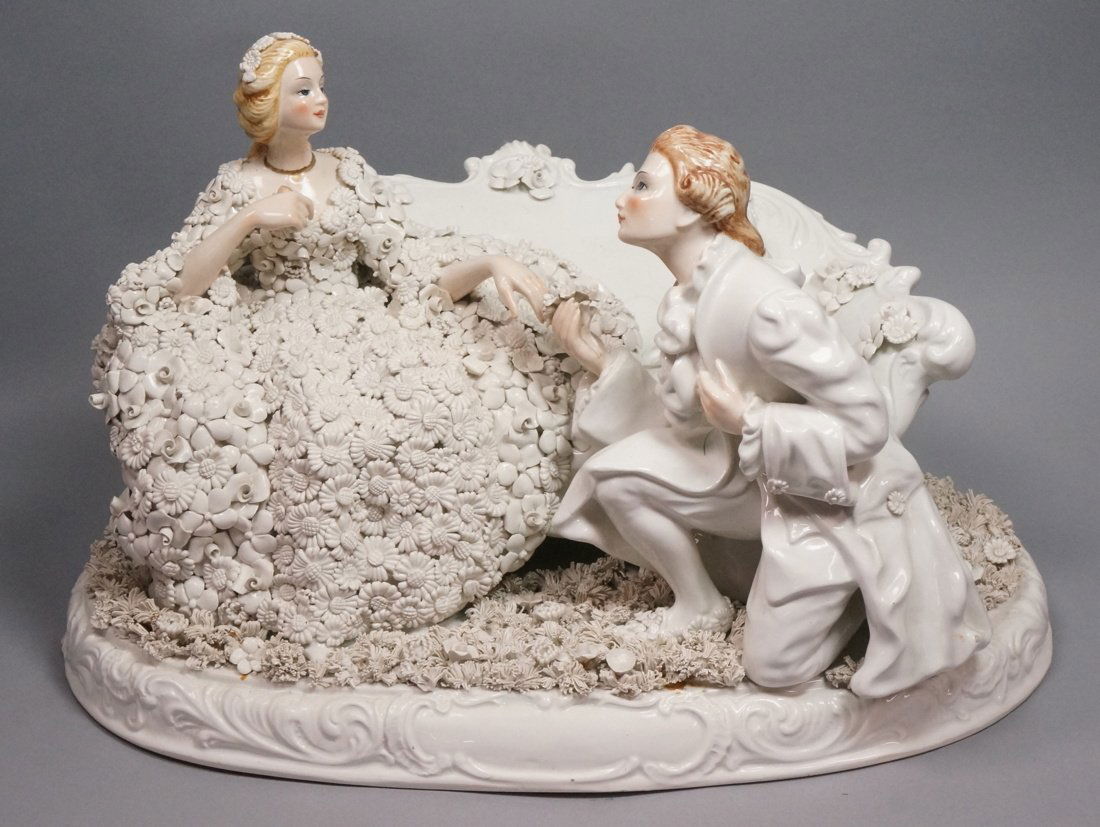 Italian Ceramic Sculptural Figural Group. Covered (1 of 9)