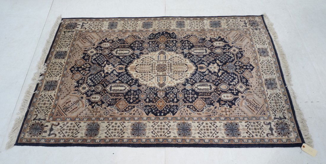 4'1" x 6'9" Blue Ground Oriental Carpet Rug. Blue (1 of 7)