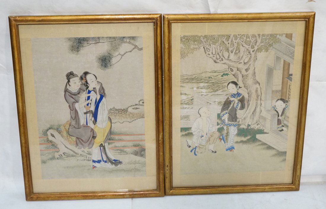 Pr Chinese Asian Watercolor Paintings. Matted in (1 of 10)