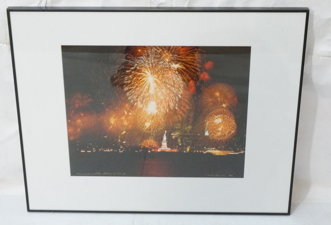 BARRY HOWE '86 Statue of Liberty Fireworks Color: BARRY HOWE '86 Statue of Liberty Fireworks Color Photograph. Signed. -- Dimensions: Image Size: H: 15.5 inches: W: 19 inches ---
