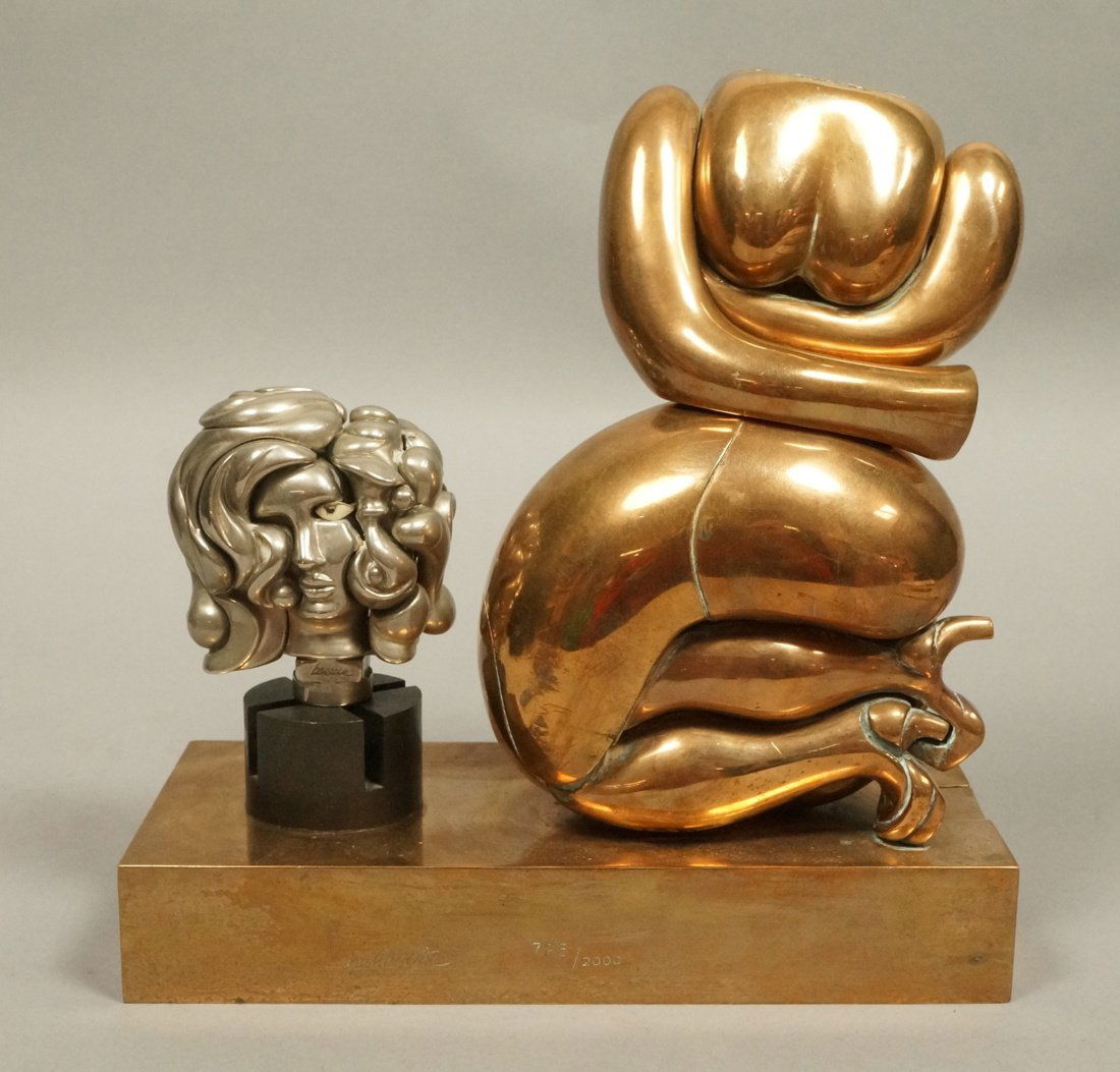 MIGUEL BERROCAL - LA TOTOCHE Bronze Puzzle Sculpt: MIGUEL BERROCAL - LA TOTOCHE Bronze Puzzle Sculpture. LA TOTOCHE. Comes with Book Certificate of Authenticity; with same edition number.Nude female figure. Her arm moves. She can be positioned sitting