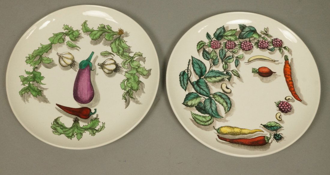 Set 2 PIERO FORNASETTI Vegetable Plates. Graphic (1 of 9)