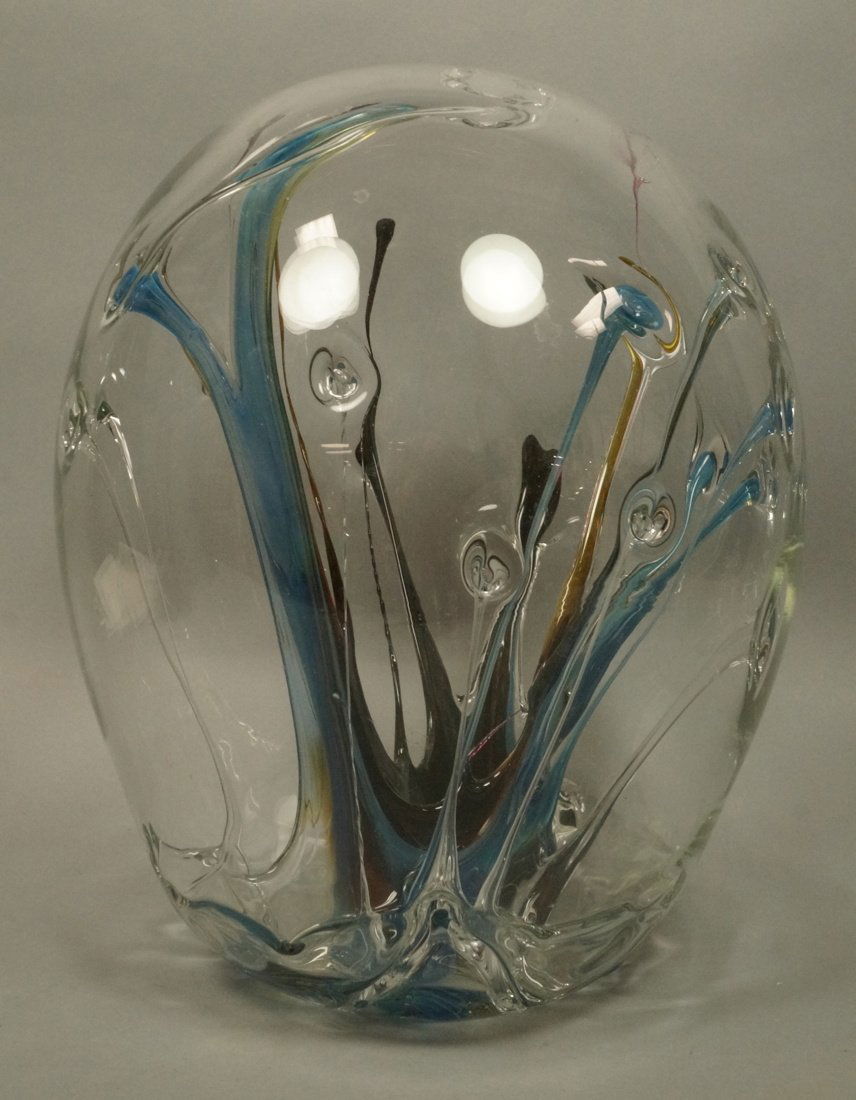 Large 14.5" PETER BRAMHALL Art Glass Sculpture. G (1 of 6)