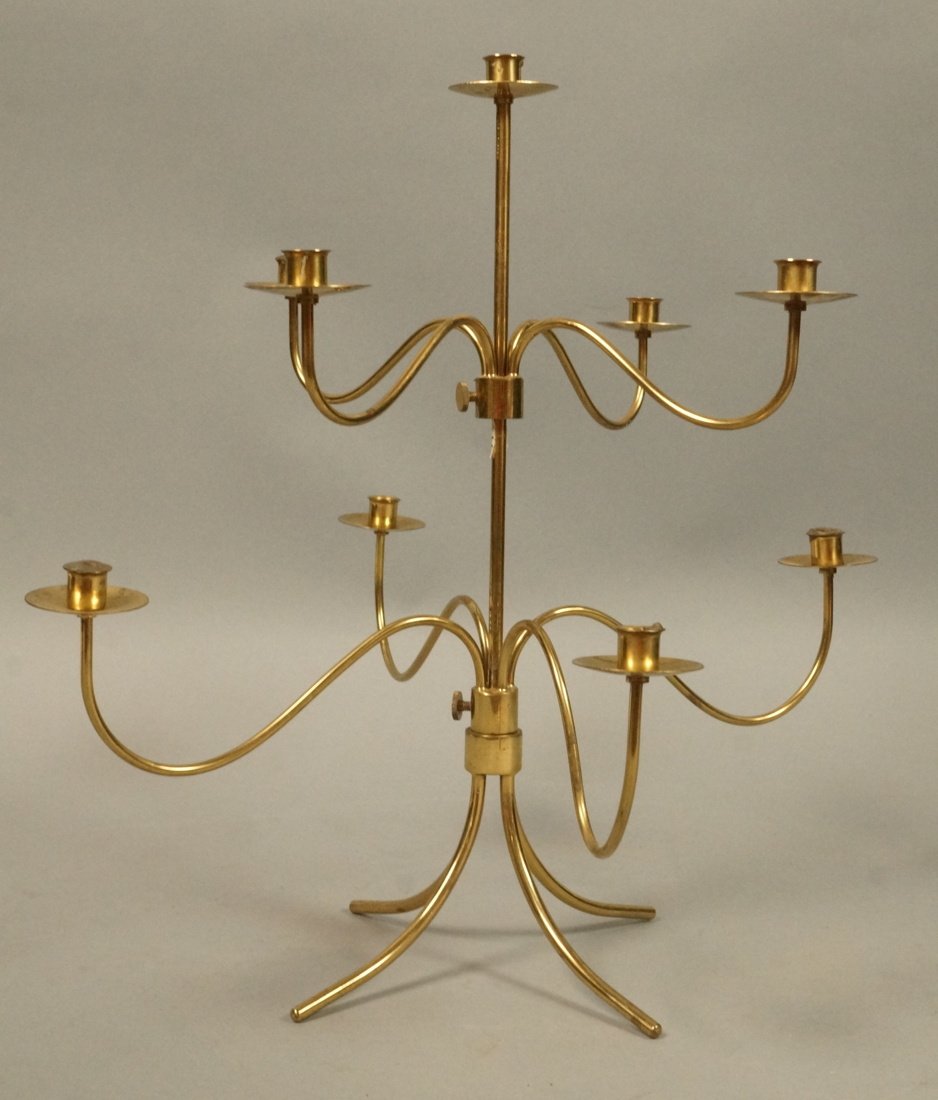 JOSEF FRANK Gold Tone Metal Two Tier Candle Holde (1 of 6)