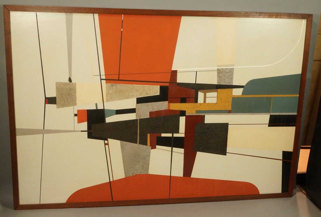 Modernist Oil Painting. WILLIAM  LACHOWICZ 1962. (1 of 8)