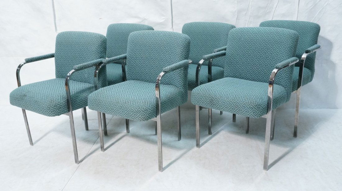 Set 6 Chrome Armchairs Milo Baughman Style. with (1 of 10)