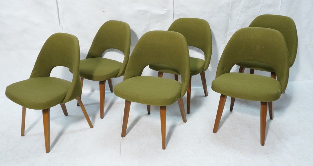 Set 6 KNOLL Dining Chairs with Walnut Legs. Marke (1 of 10)