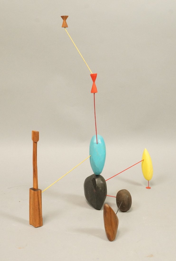 Painted Wood Modernist Mid Century Sculpture. Pai (1 of 8)