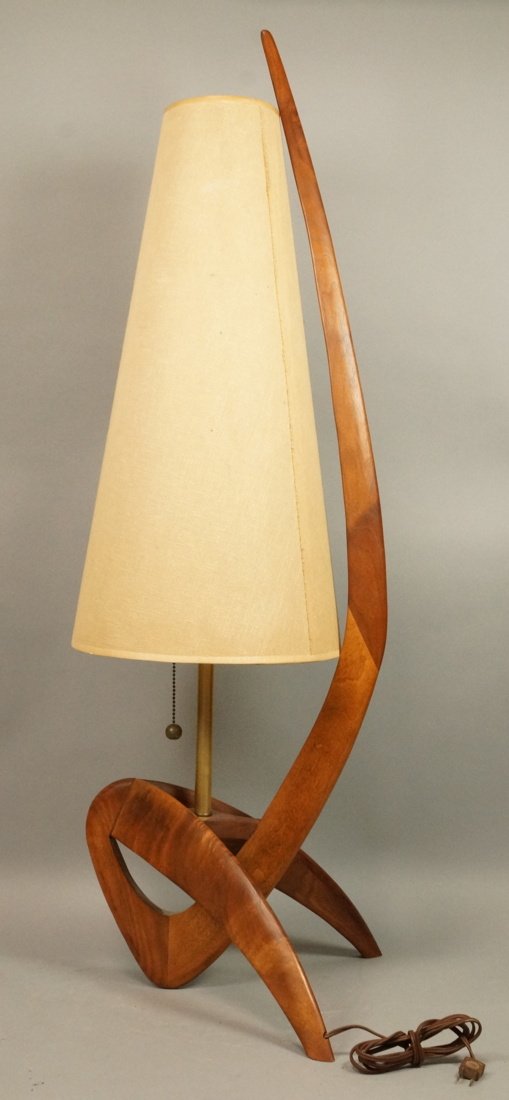 Powell style Walnut Table Lamp. Sculptural wood b (1 of 8)