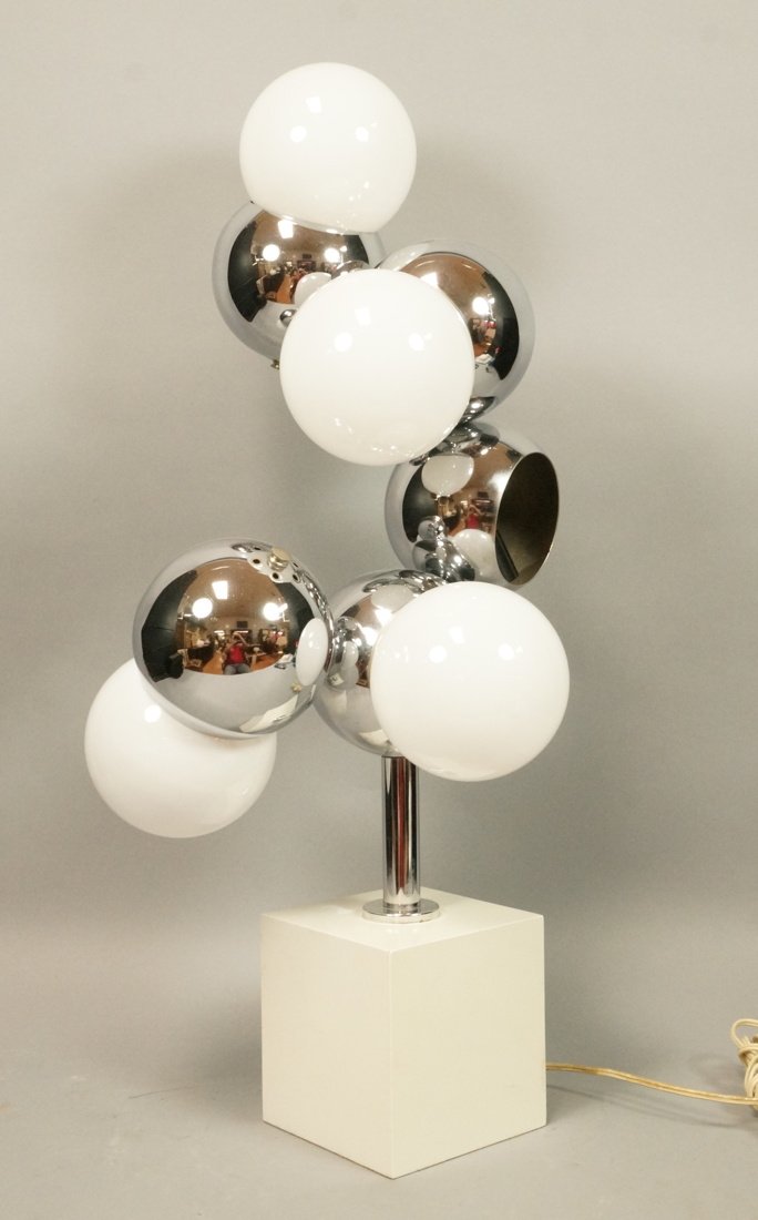 70's Modern Table Lamp. Five ball glass bulbs wit (1 of 8)
