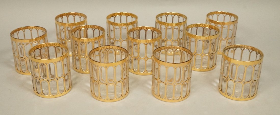 Set 12 IMPERIAL Gilt Trim Glass Ware. SPANISH WINDOWS (1 of 7)