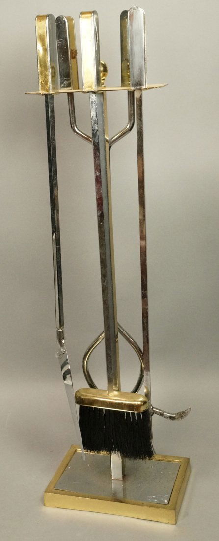 Brass & Chrome Fireplace Tools. Three Tools on St (1 of 4)