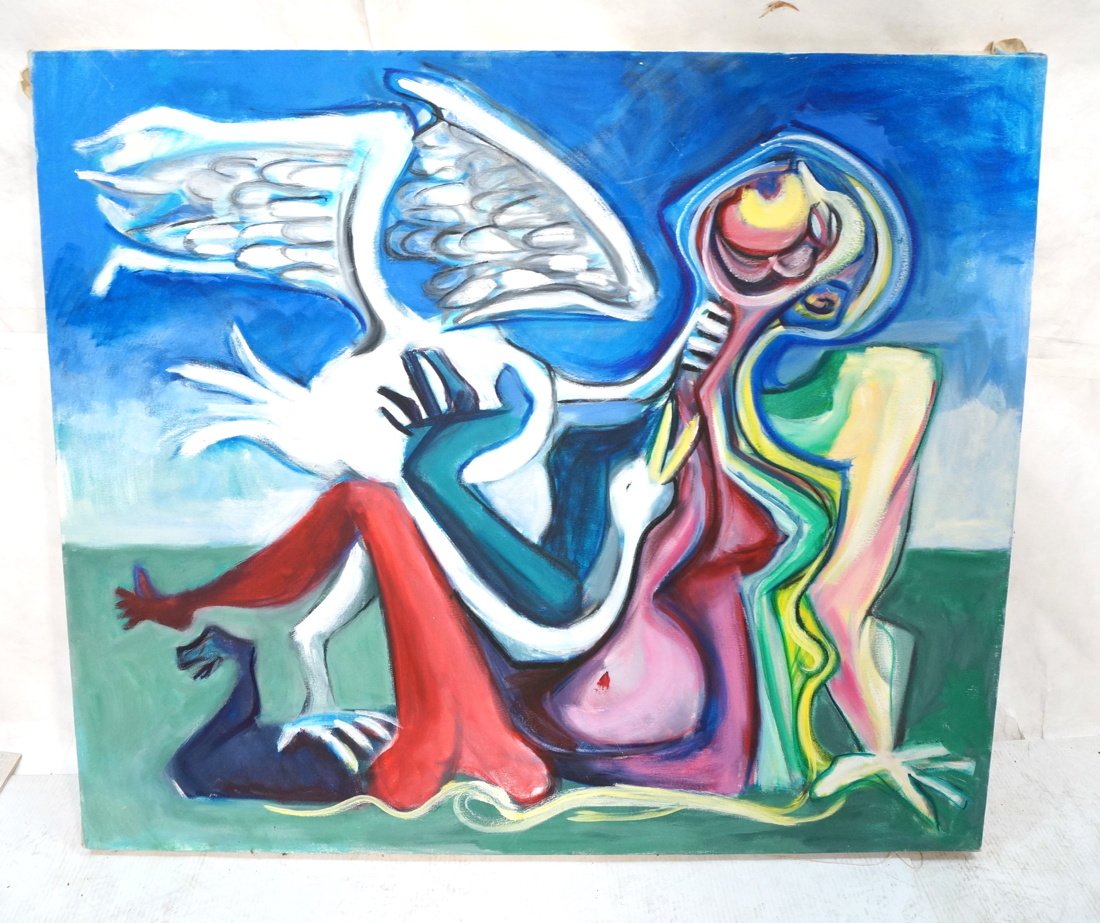 GEORGE CONRAD Oil Painting. Female figure in Wate (1 of 5)