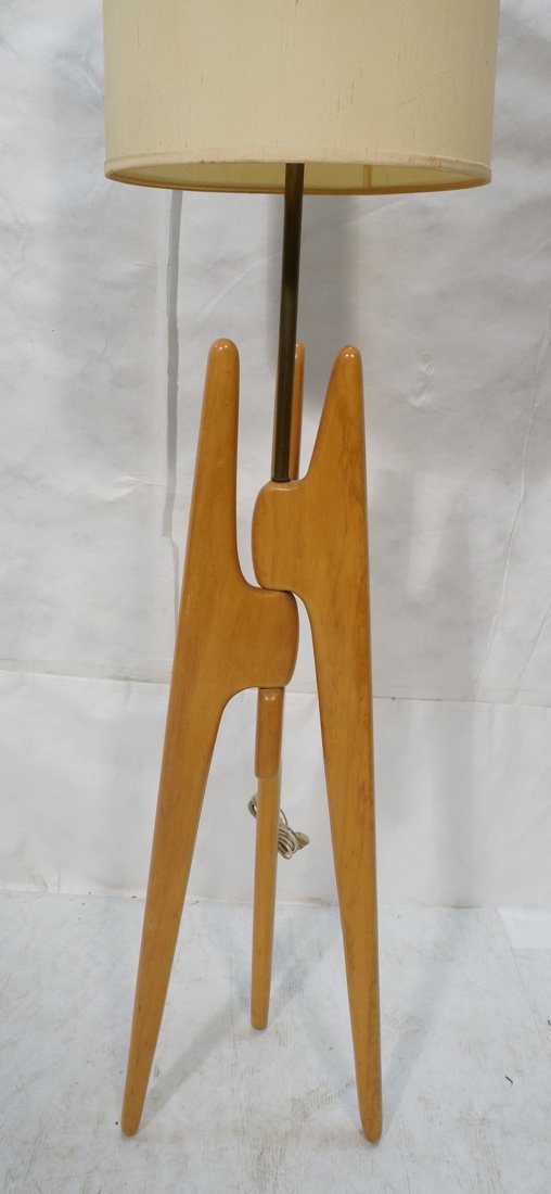 Cool Modernist Three Leg Floor Lamp. Shaped blond (1 of 7)