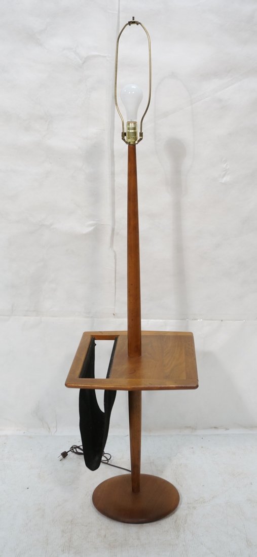Modernist Walnut Floor Lamp. Black fabric sling m (1 of 8)