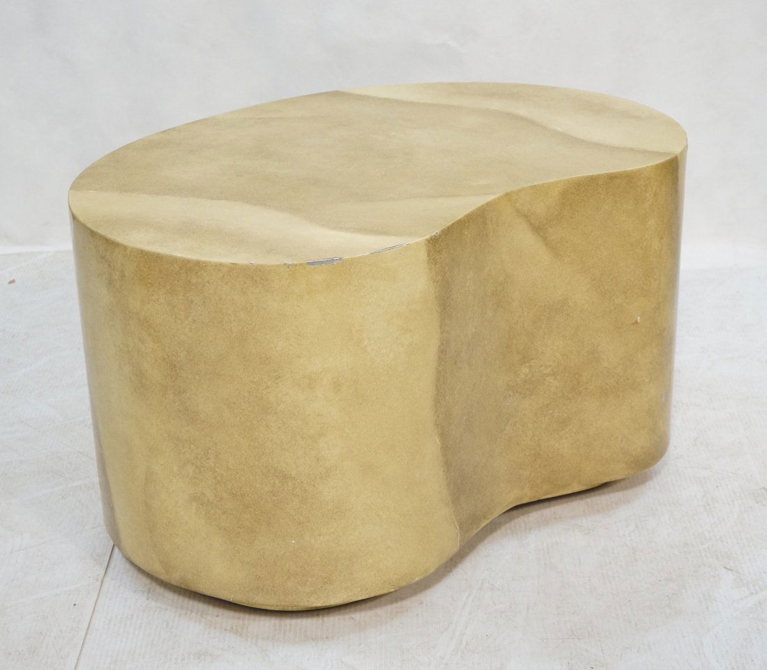 KARL SPRINGER style Lacquered Table. Brass banded (1 of 10)