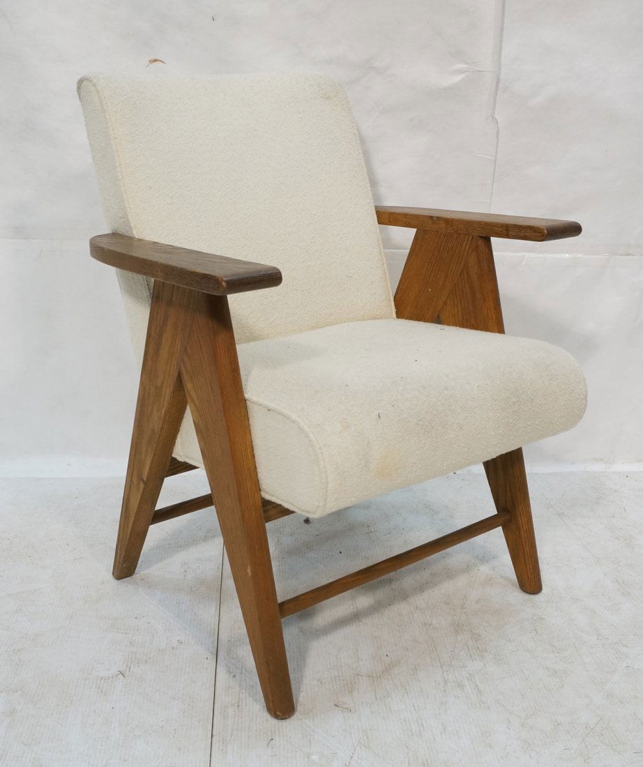 Pierre Jeanneret style Oak Lounge Chair. Thick wi (1 of 10)
