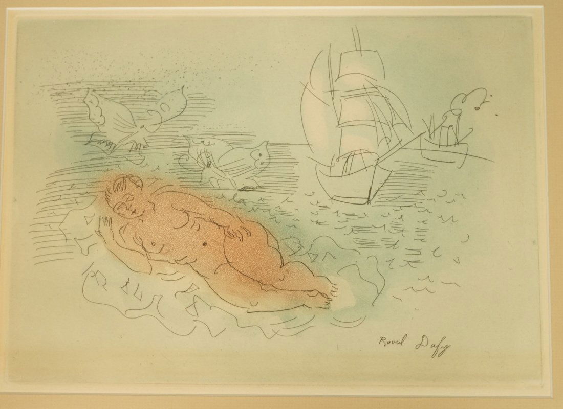 RAOUL DUFY Etching. "Baigneuse" Bather. Signed in (1 of 5)