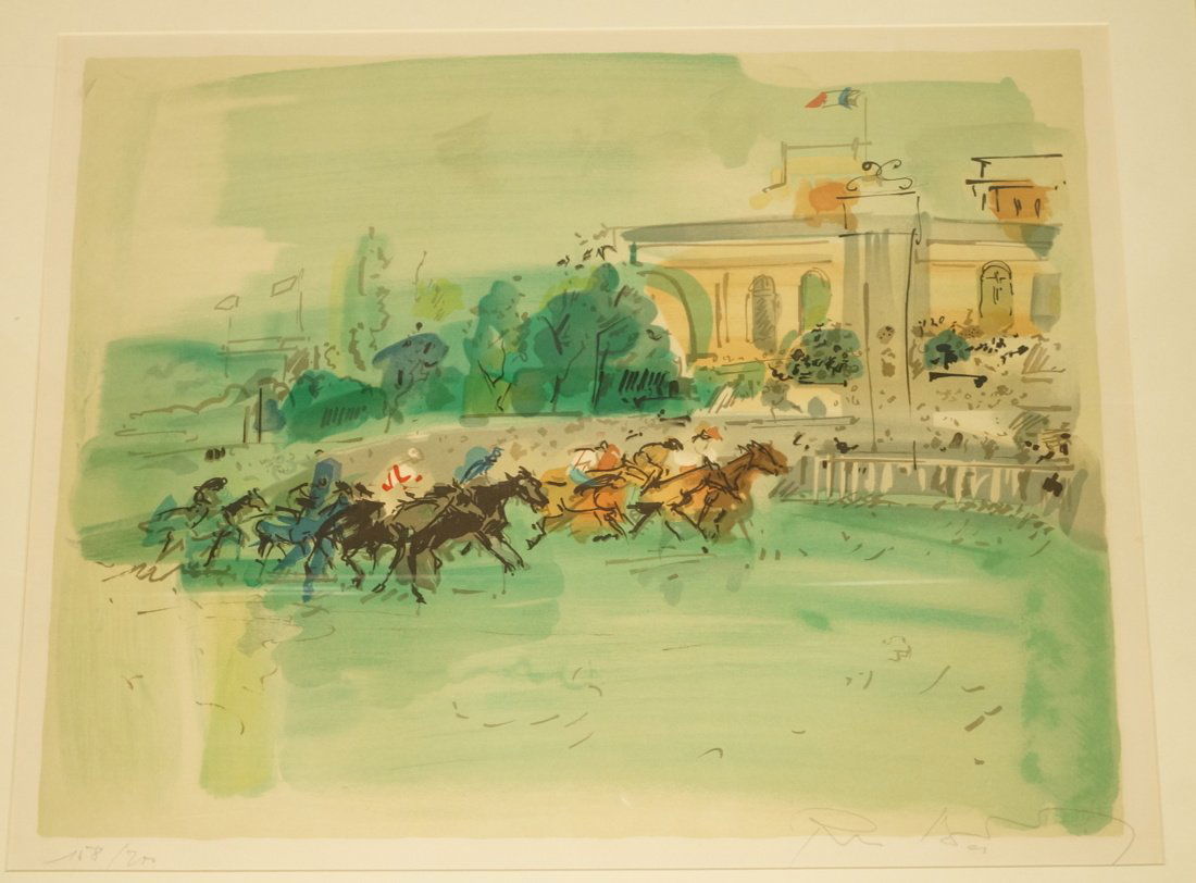 RAOUL DUFY Horse Racing Print. Pencil Signed. Num (1 of 6)