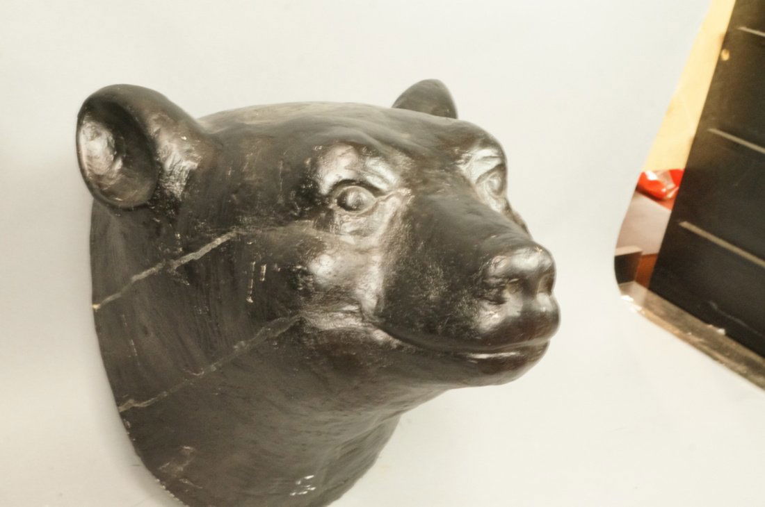 Black Plaster Bear Head Wall Sculpture Mount. (1 of 4)