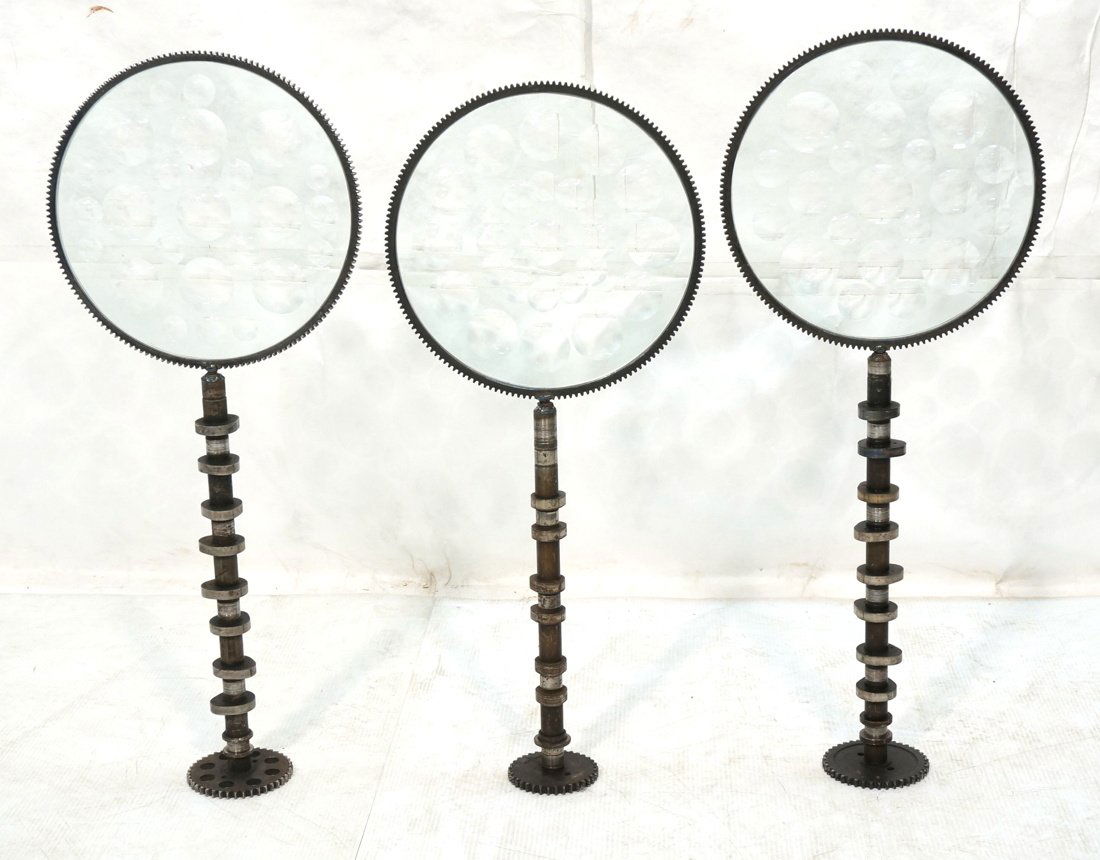Set Three Industrial Magiscope Glass Sculptures. (1 of 9)