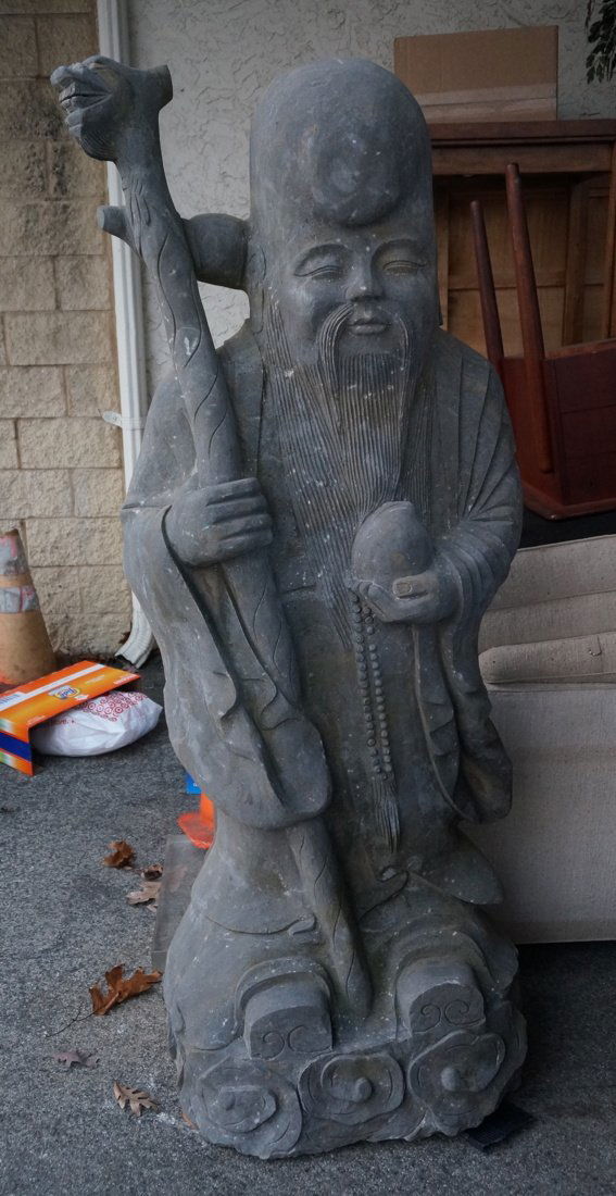 Large 6' Carved Granite Buddha Asian Sculpture. (1 of 10)