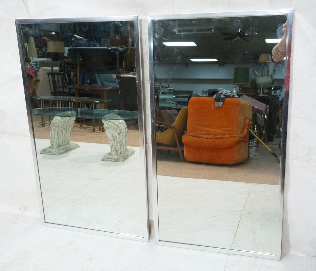 Pr Framed Wall Mirrors. Aluminum frames. (1 of 8)