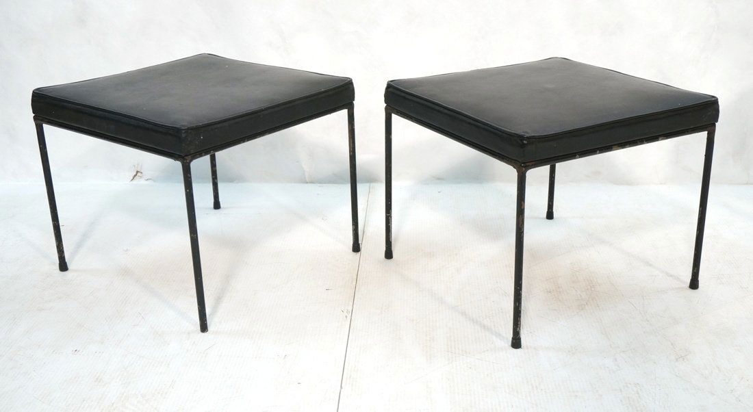 Pr PAUL McCOBB Black Iron Stools. Hairpin legs. B (1 of 8)