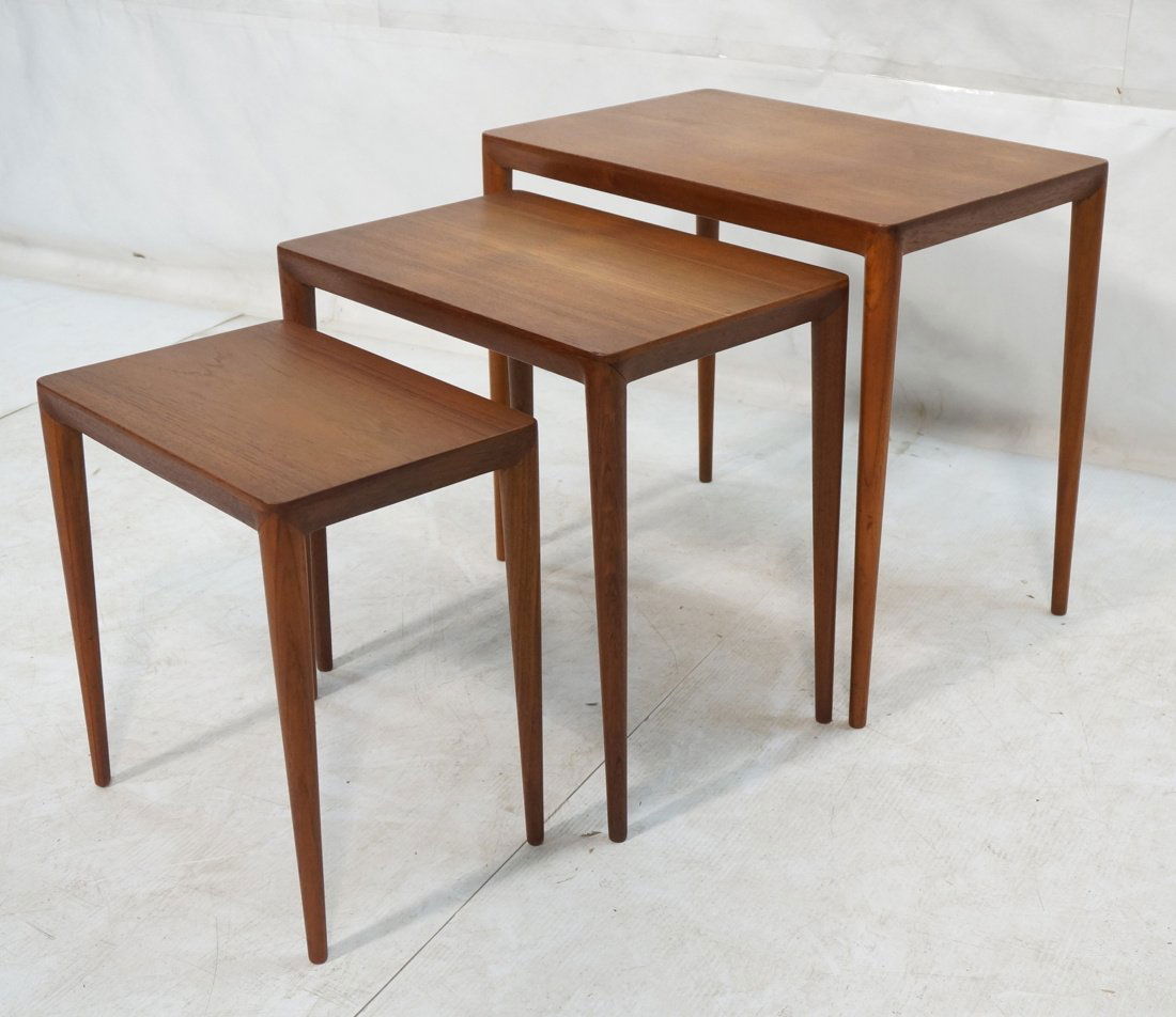 Set 3 Danish Teak Modern Nesting Tables.  SEVERIN (1 of 7)