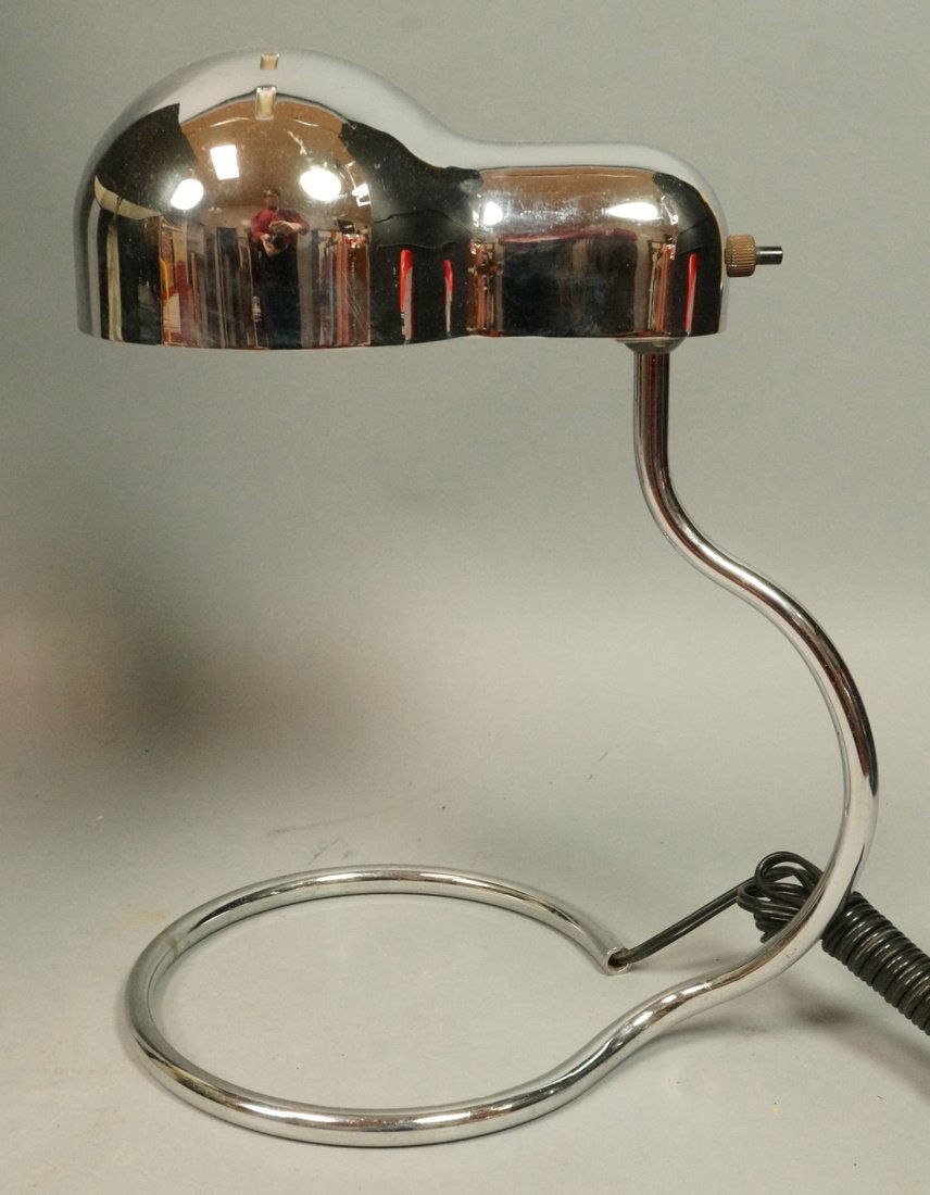 Modernist Chrome Desk Table Lamp. JOE COLOMBO. (1 of 8)