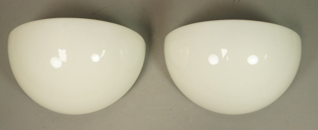 Pr French Glass Wall Sconces. Half Round Art glas (1 of 6)