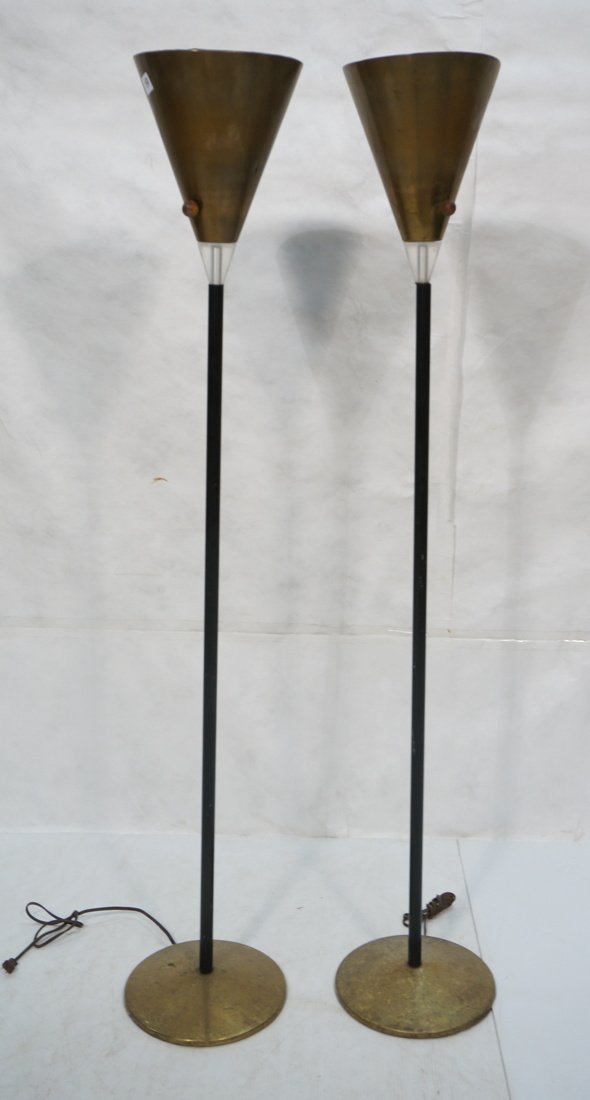 Pr Art Deco style RUSSEL WRIGHT Floor Lamps. Bras (1 of 8)
