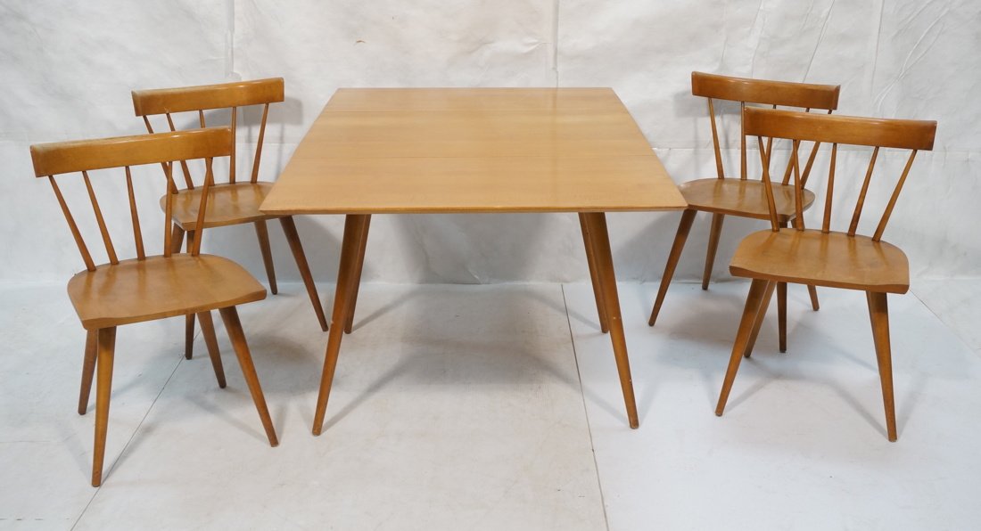 5 Pc PAUL McCOBB Dining Table and 4 Chairs. Drop (1 of 8)