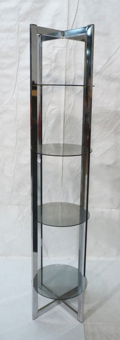 Mid Century Modern Chrome Glass Etagere Display U (1 of 7)