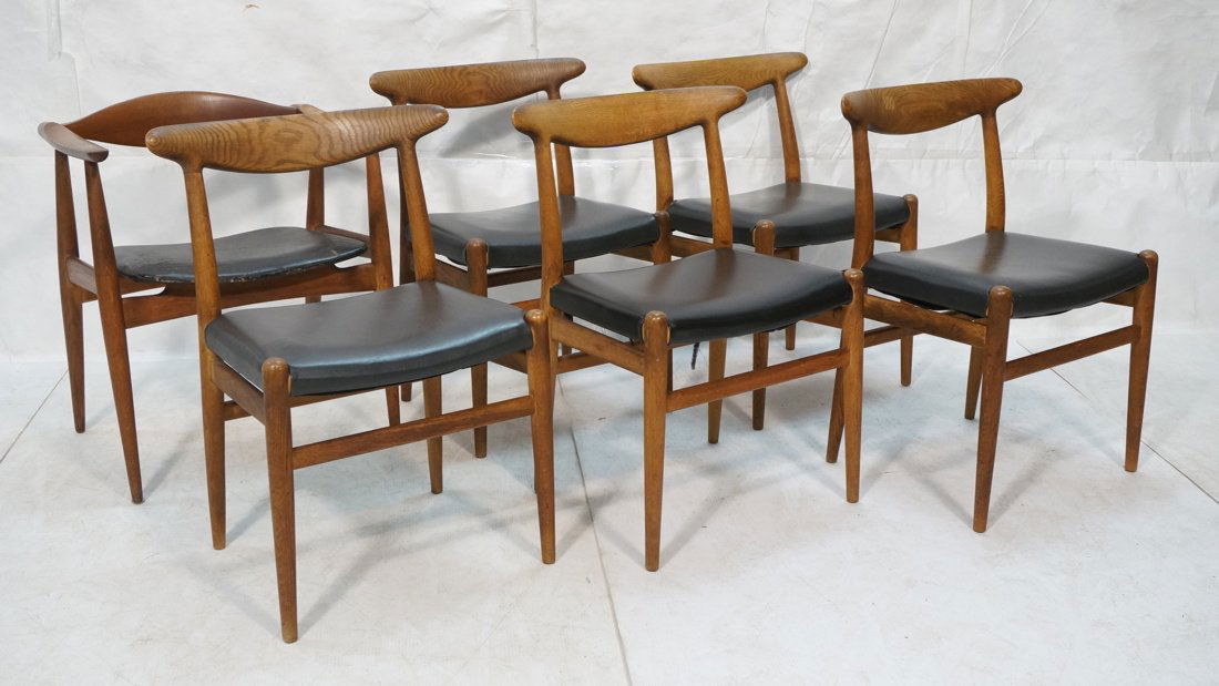 Set of 6 HANS WEGNER Danish Teak Dining Chairs. 1 (1 of 10)