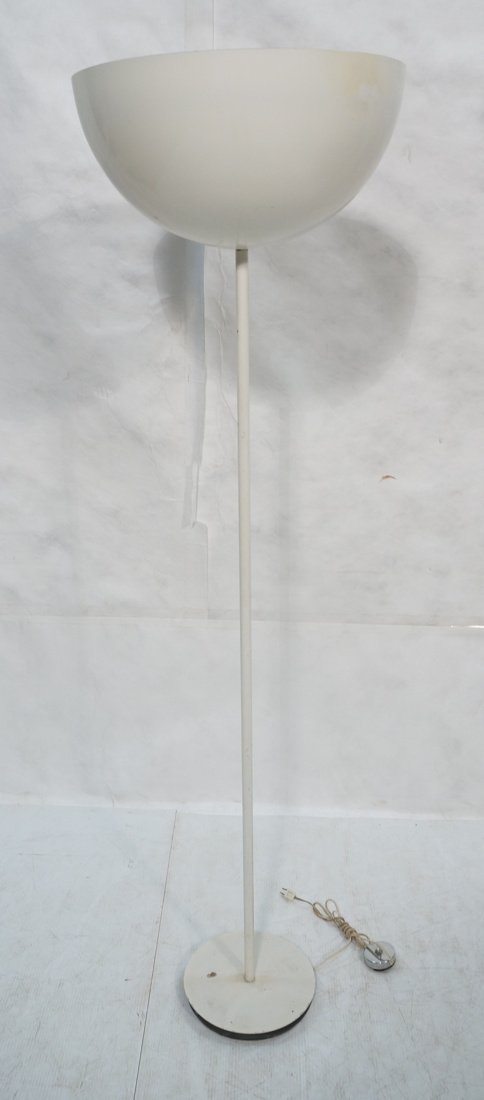 Tall White Globe Modernist Floor Lamp. Torchiere (1 of 4)