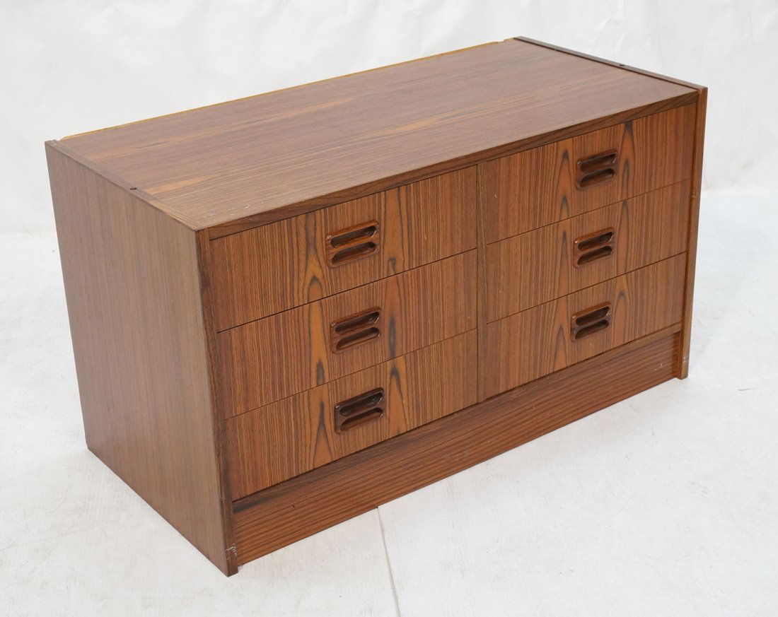 Low six drawer Danish Modern Cabinet. Recessed wo (1 of 7)