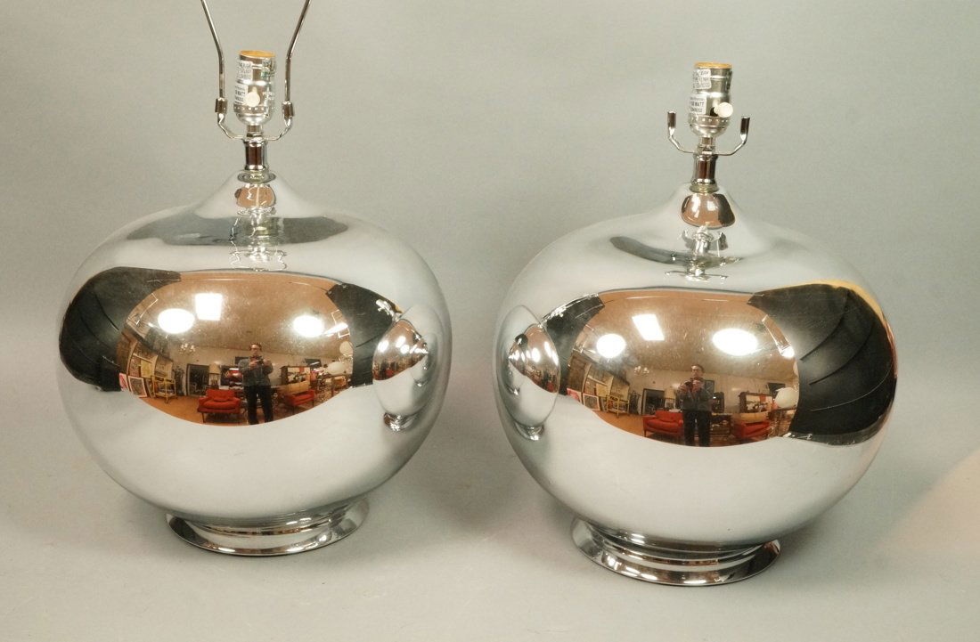 Chrome finish Contemporary Table Lamps. Bulbous f (1 of 6)