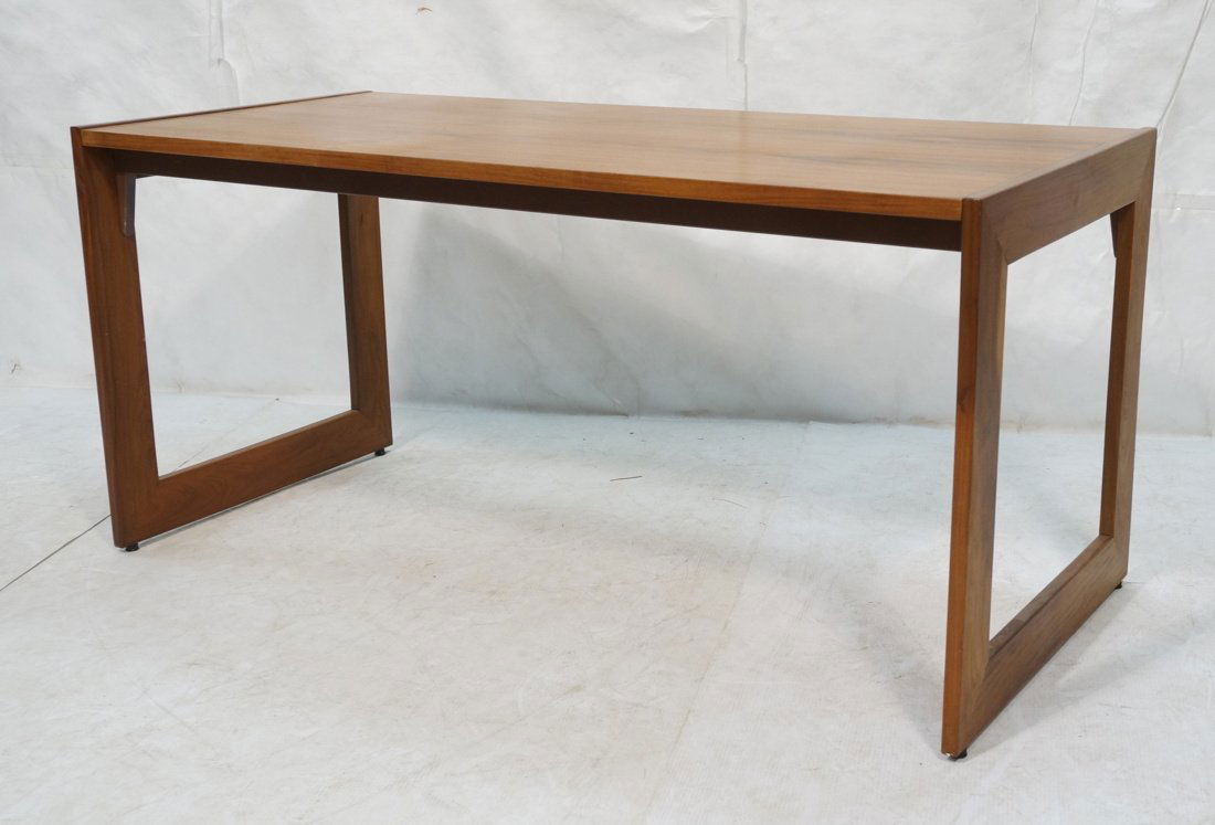 Danish Modern Teak Desk Table. Wide teak frame, o (1 of 10)