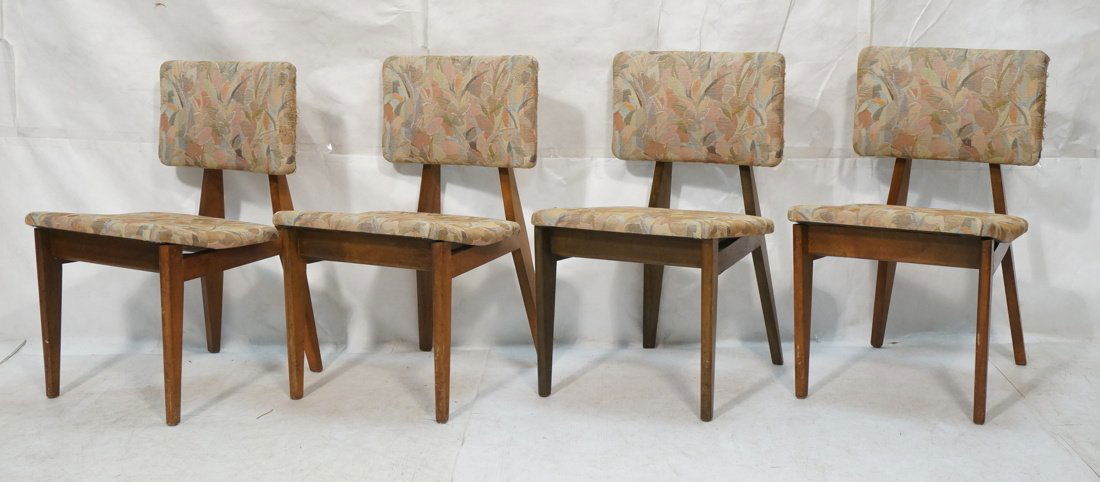 4 George Nelson Side Chairs. Patterned fabric sea (1 of 9)